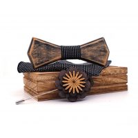 Dřevěný motýlek opalovaný vzhled - Set