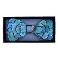 Elegantní koženkový motýlek - S designem peří