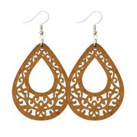 Dřevěné náušnice - Dřevěná krajka