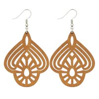 Dřevěné náušnice - Sluneční vějíř