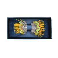 Dřevěný motýlek - Elegantní s peřím design 5