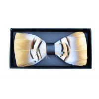 Dřevěný motýlek - Elegantní s peřím design 6