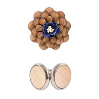 Set manžetových knoflíčků a brože - Brož květina tmavě modrá