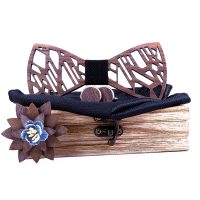 Dřevěný motýlek vyřezávaný asymetrický - Set