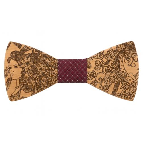 Foto - Dřevěný motýlek - Indiánka, fialový střed