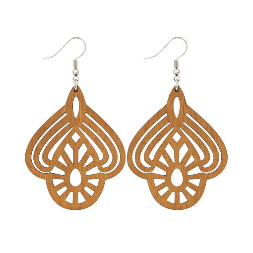 Foto - Dřevěné náušnice - Sluneční vějíř