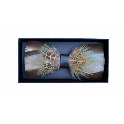 Foto - Dřevěný motýlek - Elegantní s peřím design 9